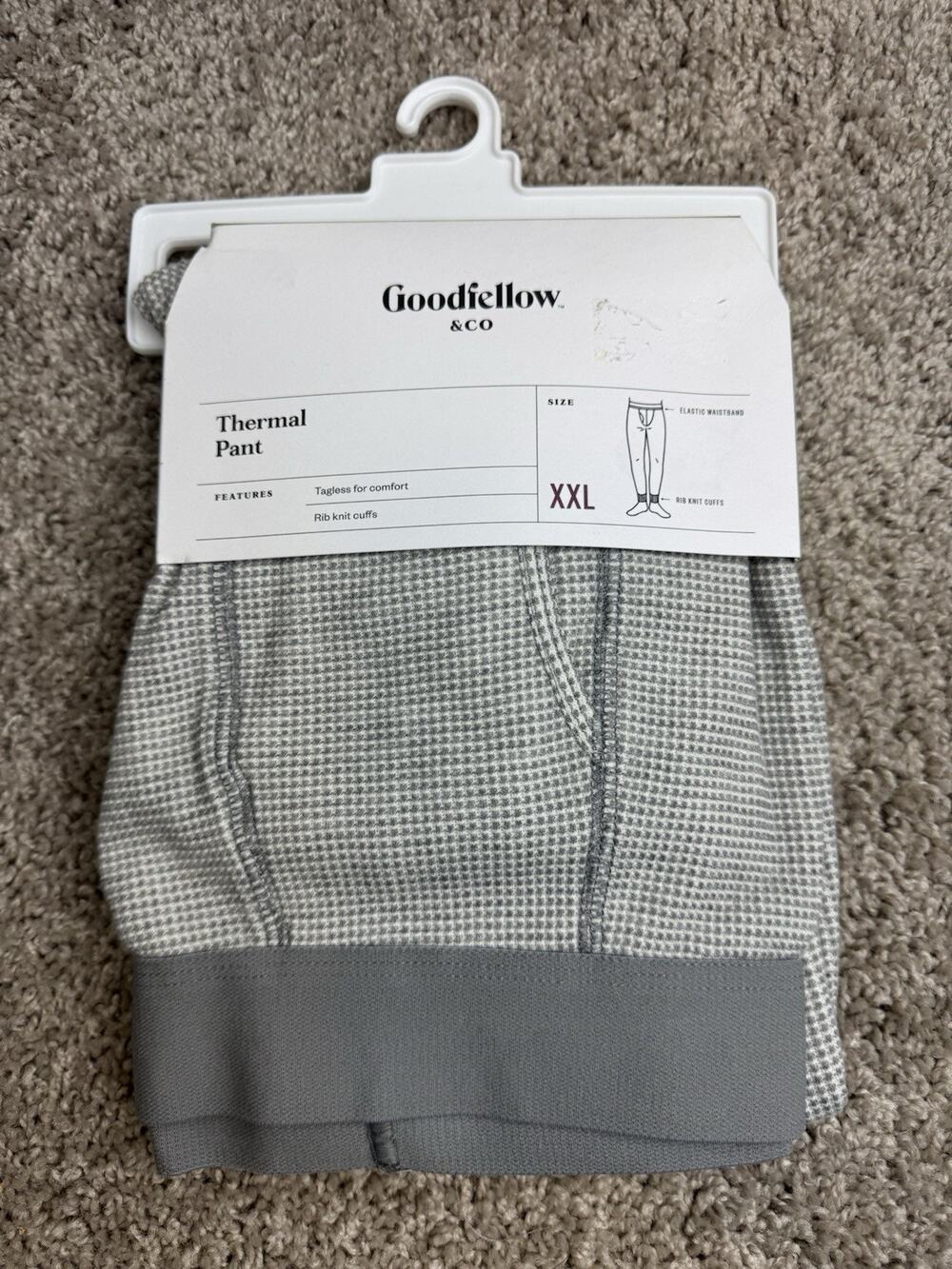 Goodfellow & Co Men’s Thermal Pants Gray Size XXL | Tagless Rib Knit Cuffs